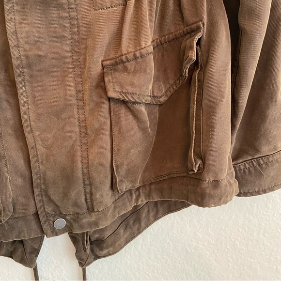 Aritzia Wilfred Free Cinch Fit And Flair Boho winter Jacket In Khaki Green Xxs - Picture 9 of 14